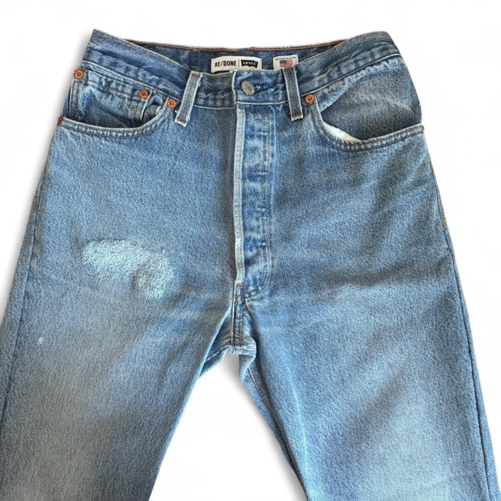 Re/Done Blue Straight Jeans - Picture 3 of 8